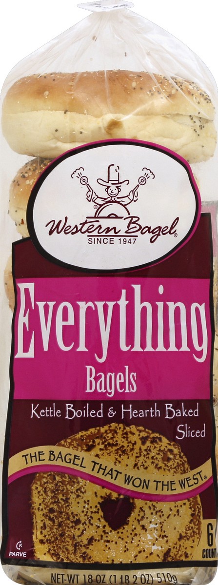 slide 1 of 5, Western Bagel Bagels 6 ea, 6 ct