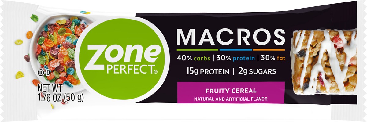 slide 2 of 2, Zone Perfect Bar Fruity Cereal, 1.76 oz