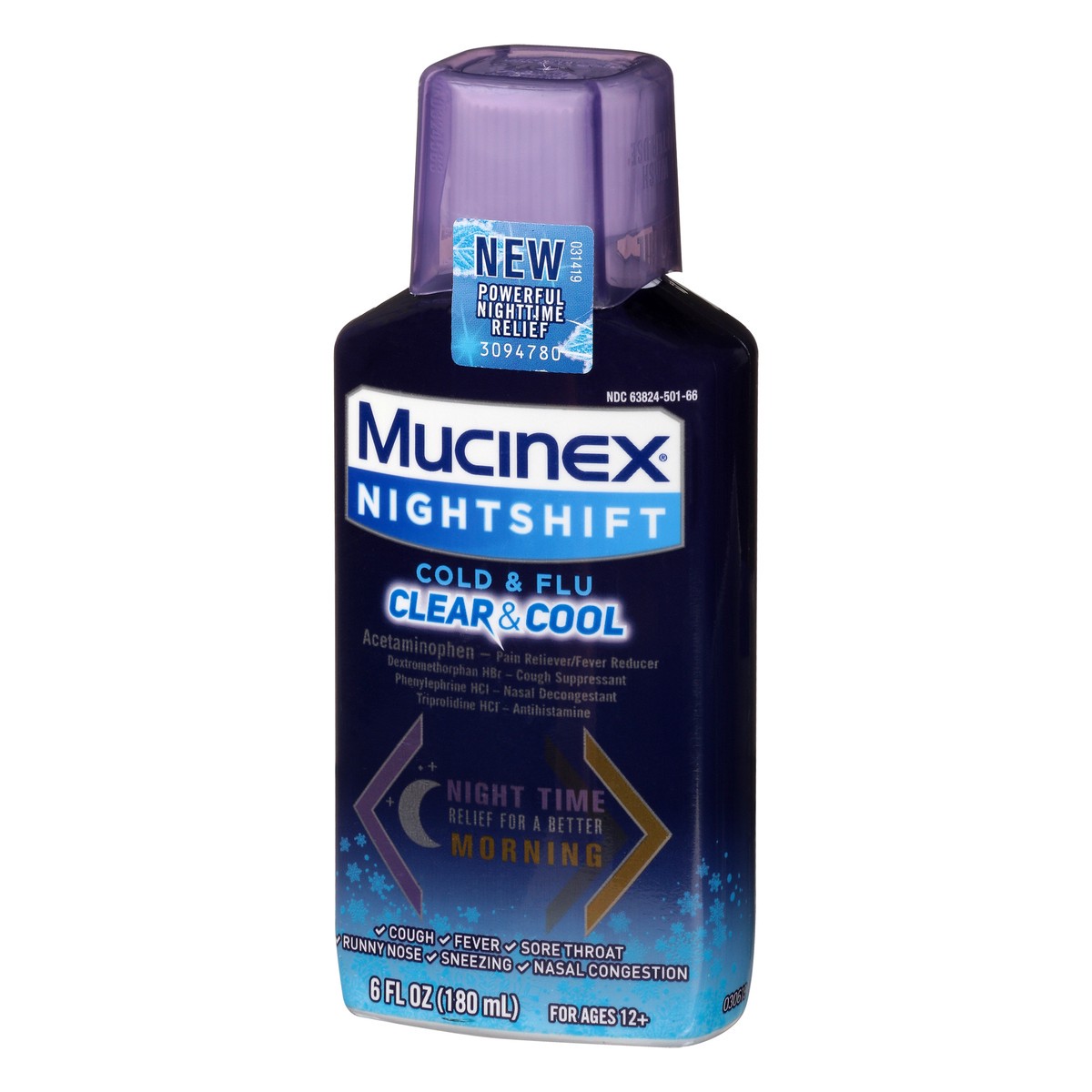 slide 5 of 9, Mucinex Nightshift Clear & Cool Cold & Flu 6 oz, 6 oz