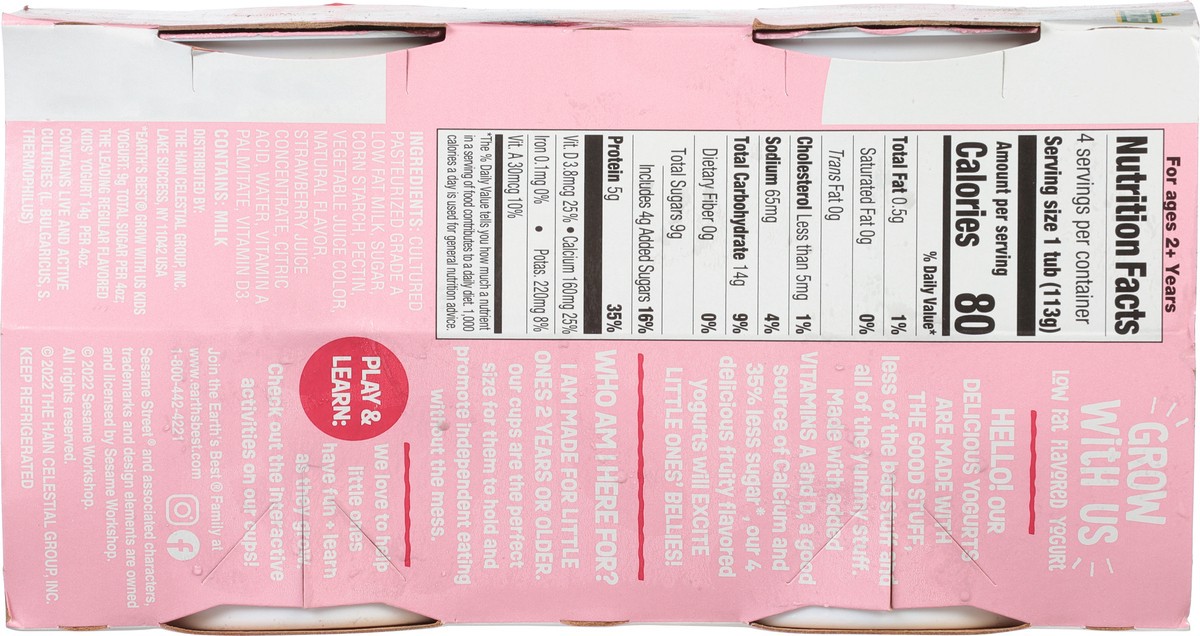 slide 4 of 8, Earth's Best Strawberry Yogurt, 4 oz