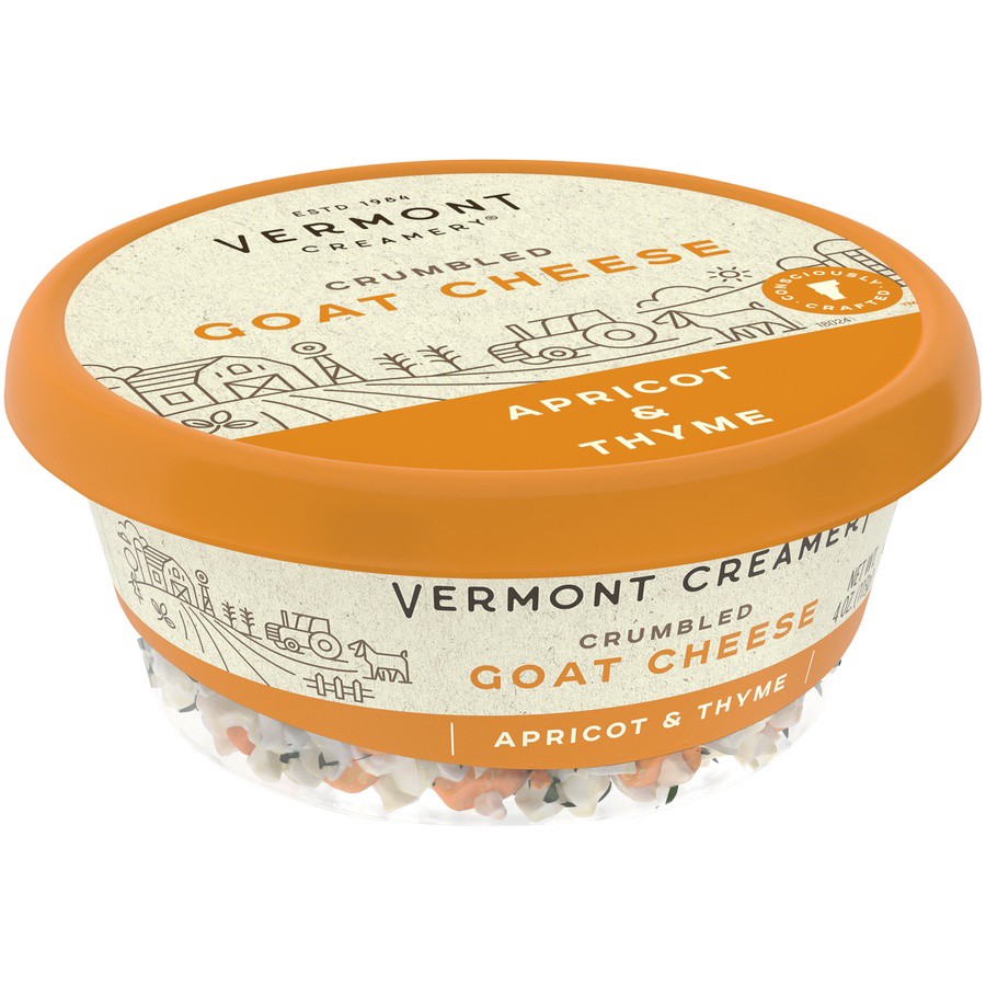slide 3 of 8, Vermont Creamery Crumbled Goat Cheese Apricot & Thyme, 4 oz