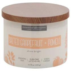 Essential Elements Salted Grapefruit + Pomelo 3 Wick Candle - 1 ea