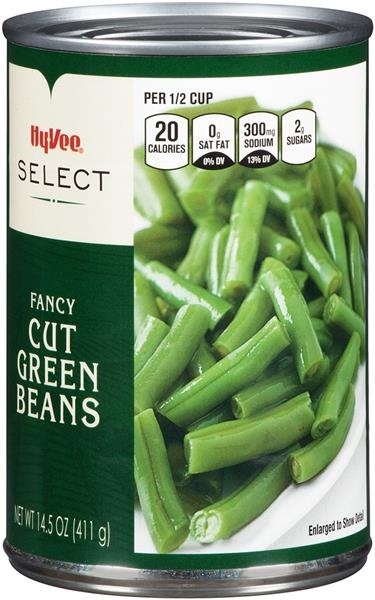 slide 1 of 1, Hy-vee Select Fancy Cut Green Beans, 14.5 oz