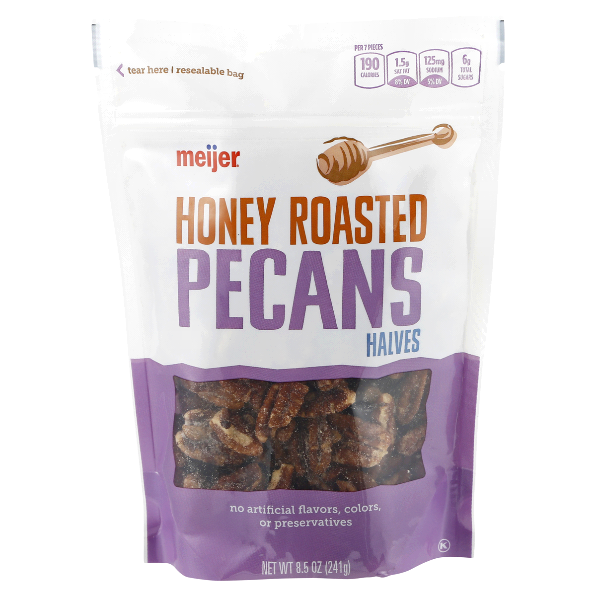 slide 1 of 5, Meijer Honey Roasted Pecan Halves, 8 oz