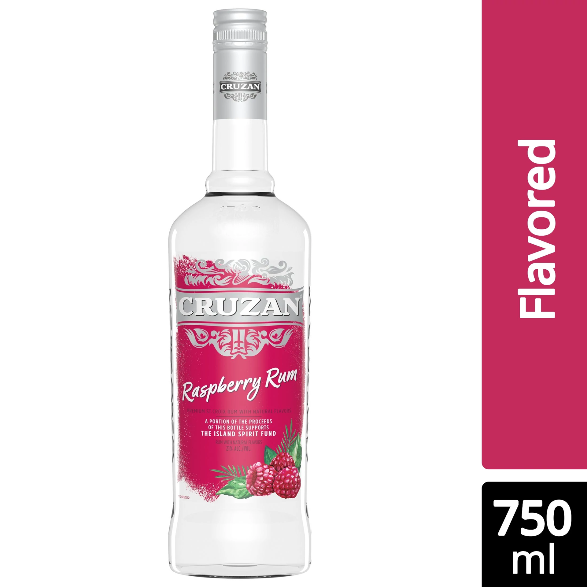 slide 1 of 2, Cruzan Raspberry Flavored Rum 750 ml, 750 ml