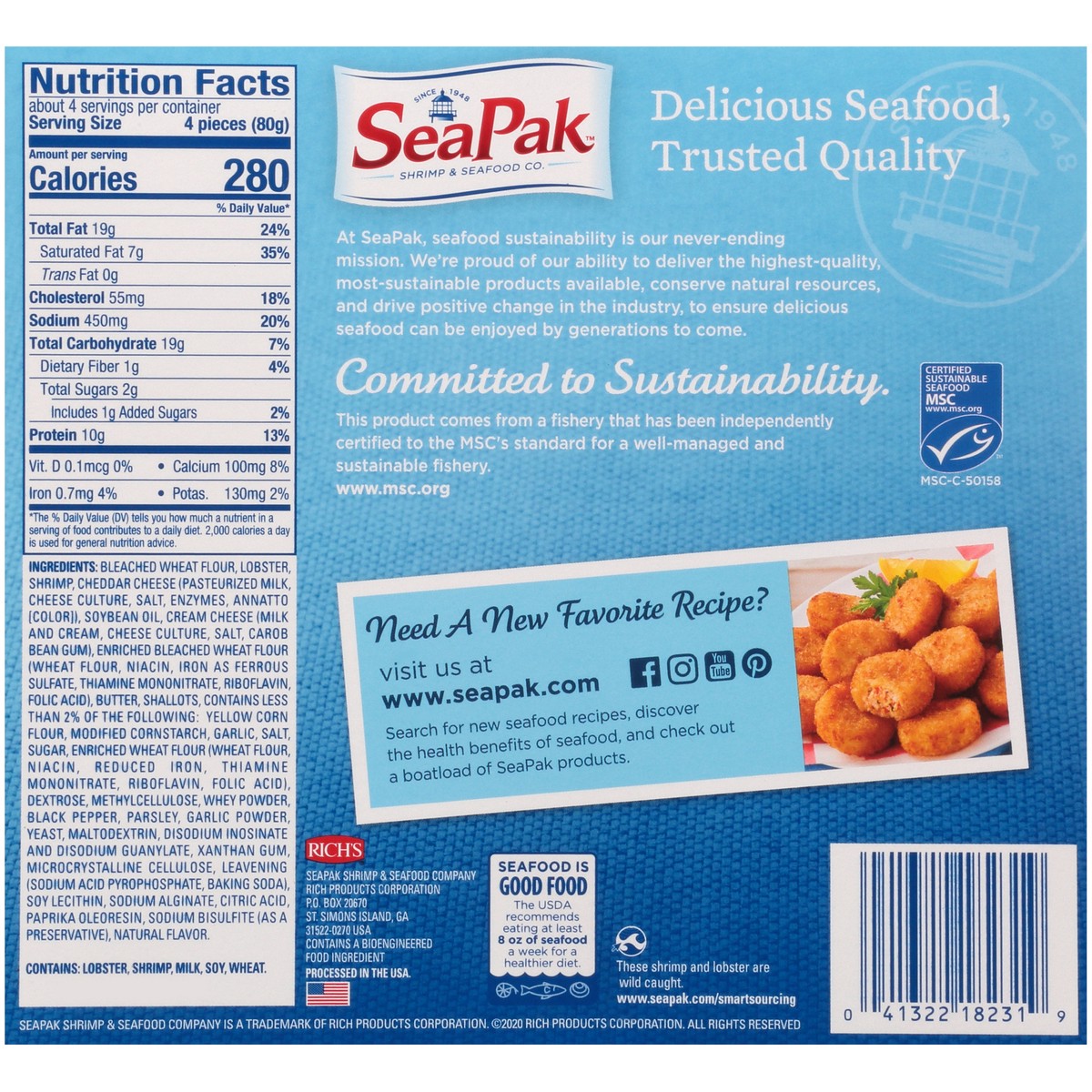 slide 5 of 9, SeaPak Lobster and Shrimp Bites, 14 oz