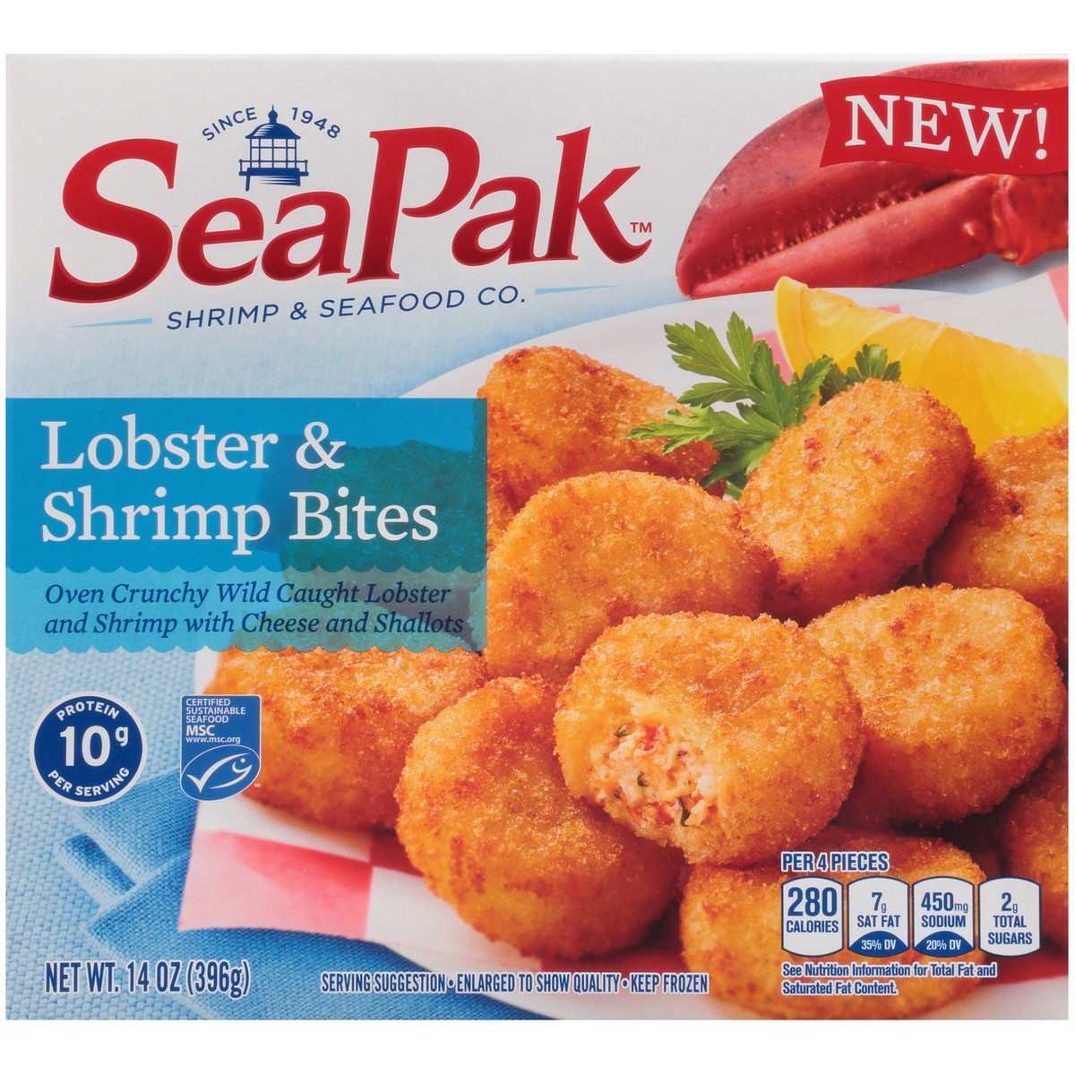 slide 6 of 9, SeaPak Lobster and Shrimp Bites, 14 oz