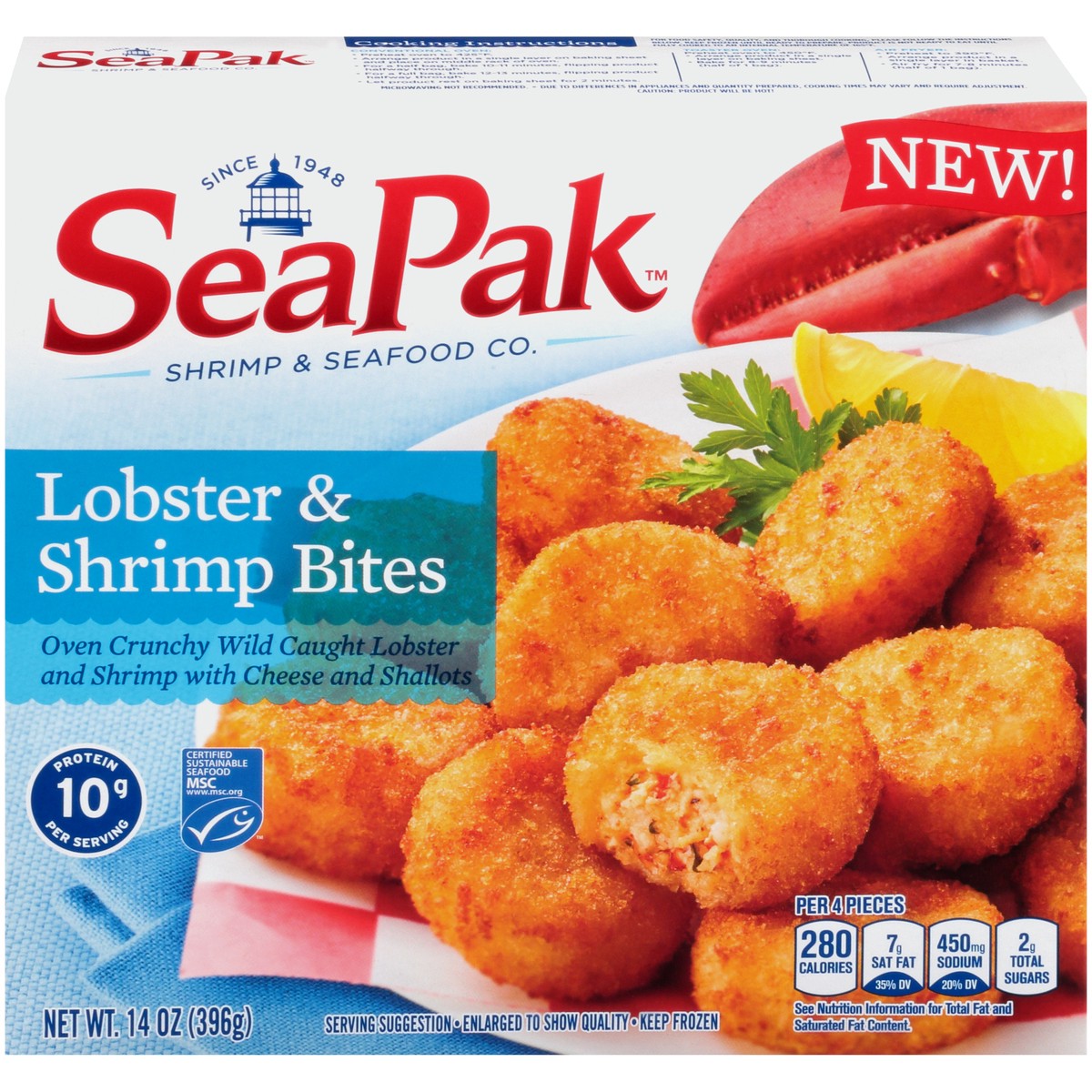 slide 1 of 9, SeaPak Lobster and Shrimp Bites, 14 oz