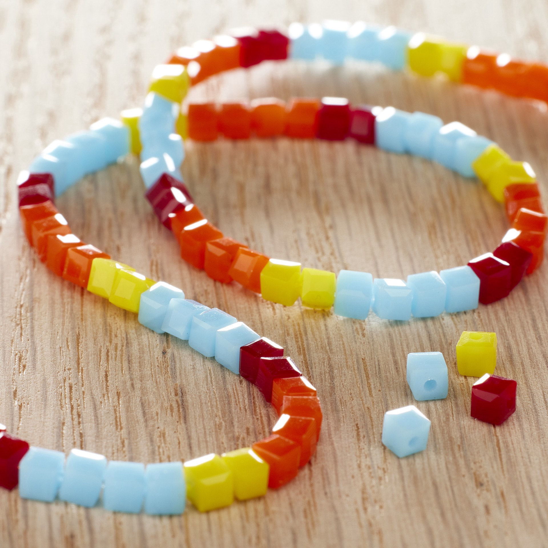 slide 3 of 3, Multicolor Glass Cube Beads, 3mm By Bead Landing, 3 mm