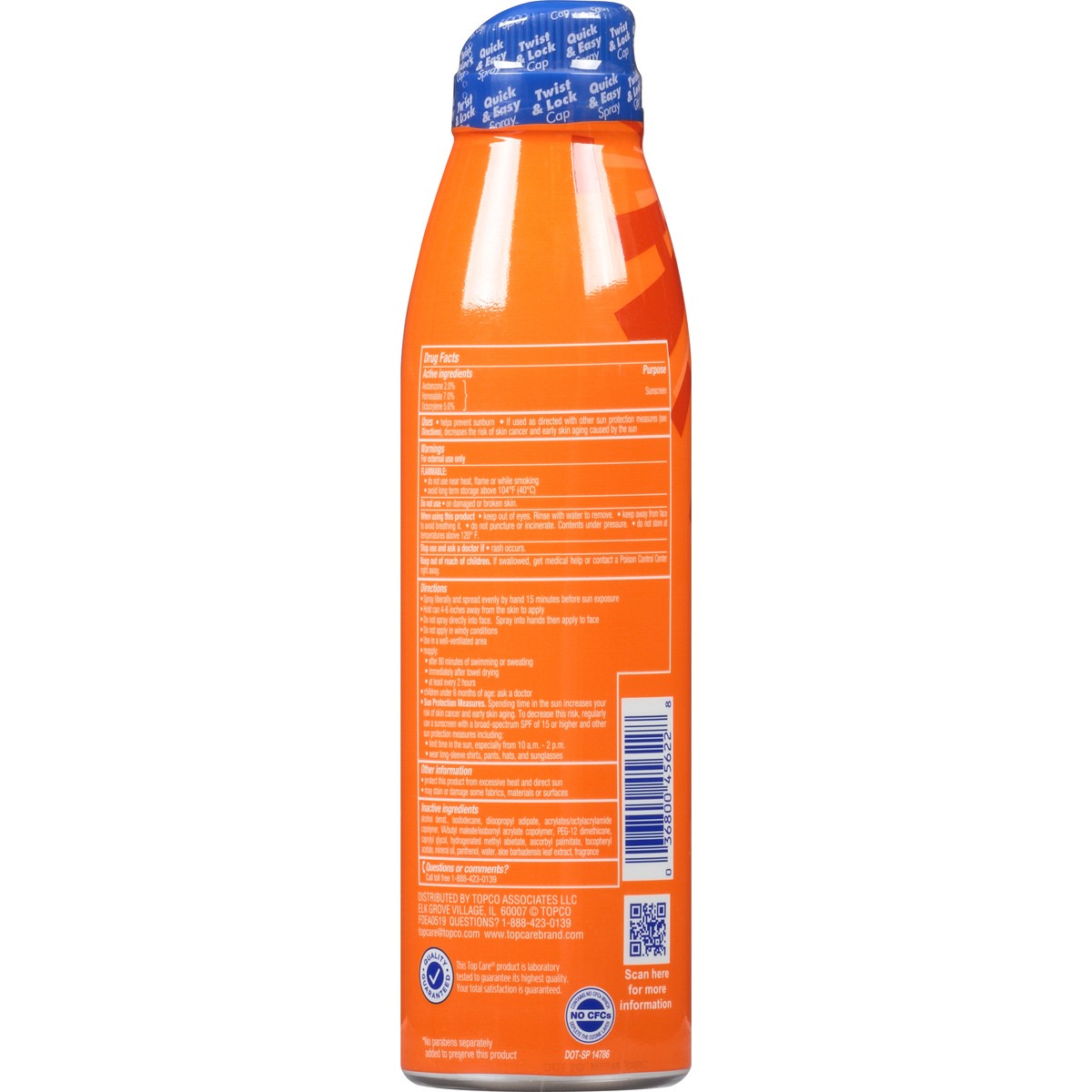 slide 4 of 8, TopCare Sunscrn C-Spray Sprt Spf 30 Bb Oxbnzn Fr, 5.5 oz