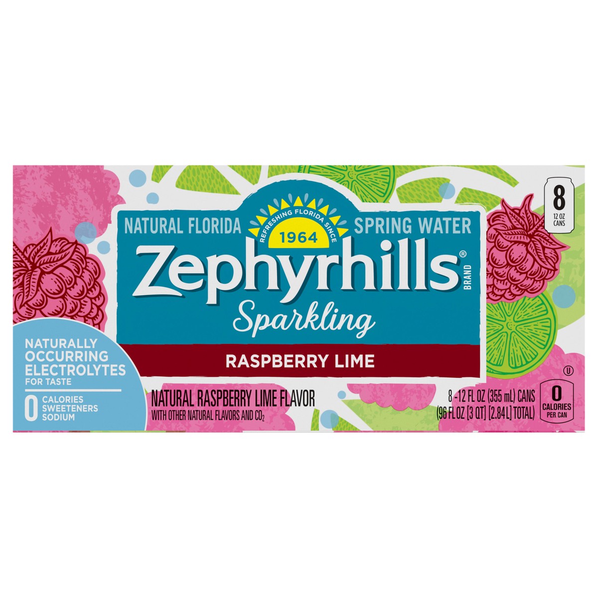slide 1 of 5, Zephyrhills Sparkling Water, Raspberry Lime- 12 oz, 12 oz
