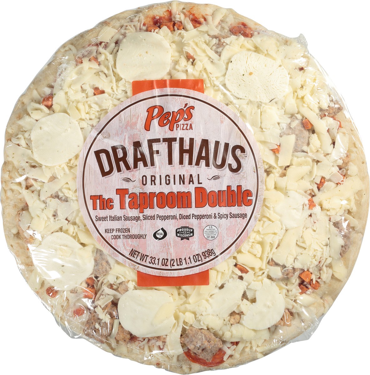slide 1 of 12, Pep's Drafthaus Pep's® frozen drafhaus the taproom double pizza, 33.1 oz