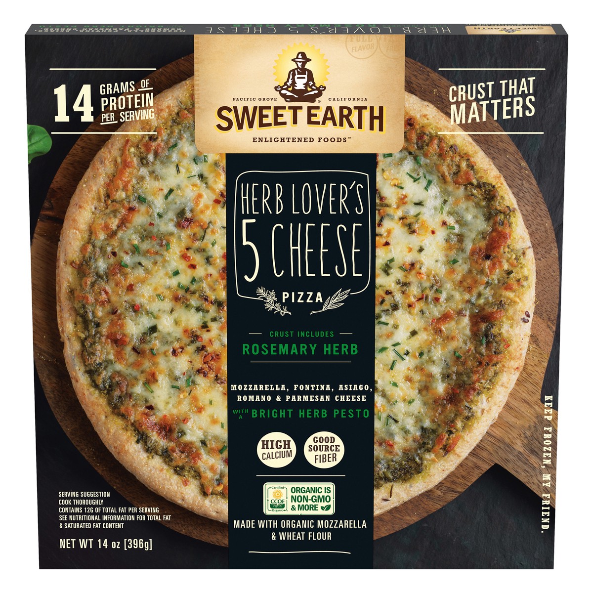 slide 1 of 10, Sweet Earth Herb Lovers 5 Cheese Pizza 14 oz, 14 oz