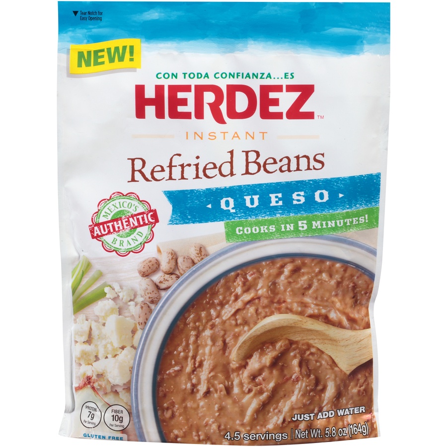 slide 1 of 6, Herdez Instant Queso Refried Beans, 5.4 oz