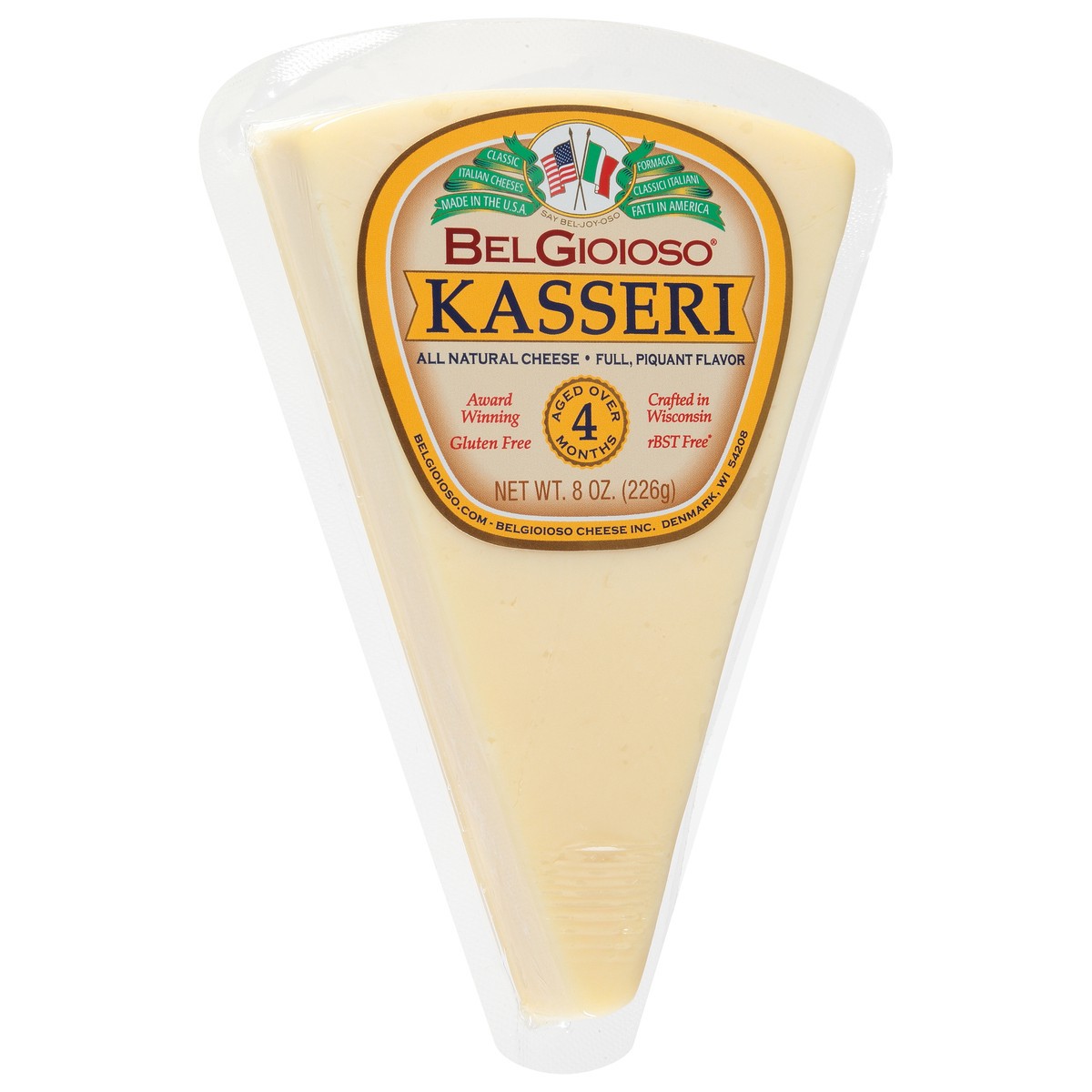 slide 2 of 9, BelGioioso Kasseri Cheese Wedge 8oz., 8 oz