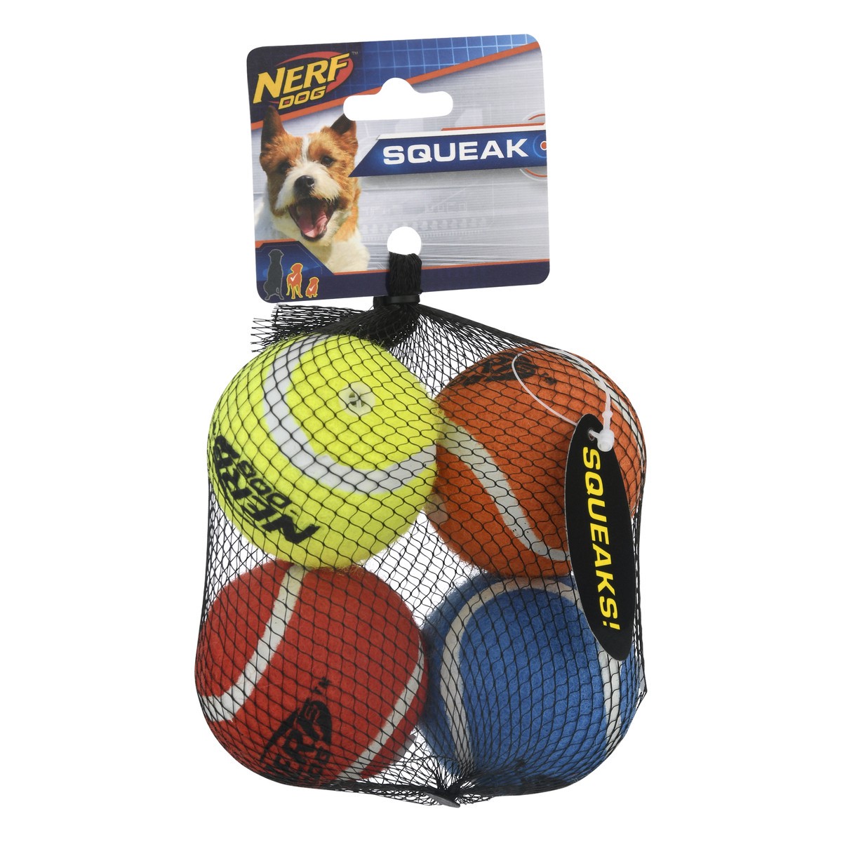 slide 3 of 9, Nerf Dog Dog Squeak 4.0 ea, 4 ct