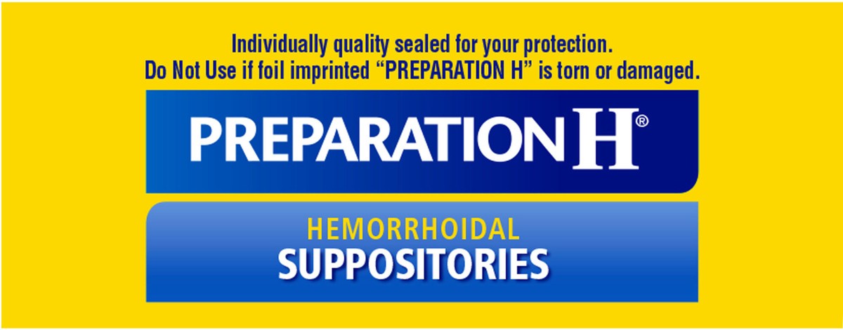 slide 7 of 12, PREPARATION H Hemorrhoid Symptom Treatment Suppositories, Burning, Itching and Discomfort Relief (12 Count), 12 ct