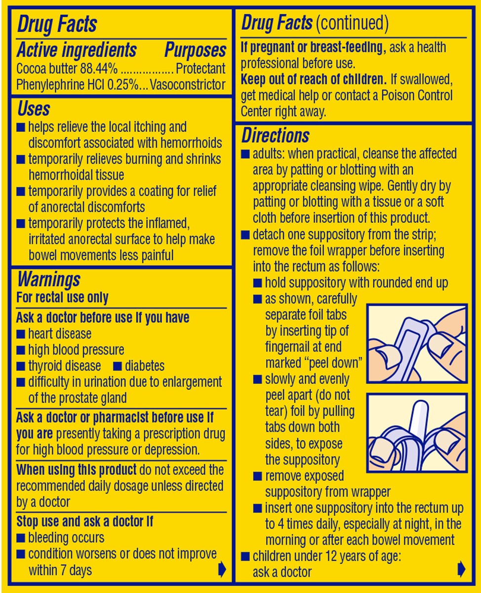 slide 9 of 12, PREPARATION H Hemorrhoid Symptom Treatment Suppositories, Burning, Itching and Discomfort Relief (12 Count), 12 ct