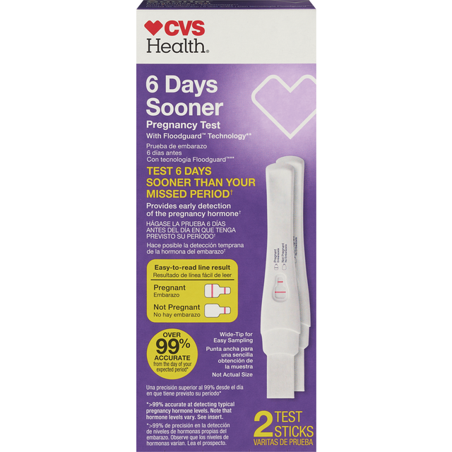 slide 1 of 1, Cvs Health 6 Days Sooner Bilingual Pregnancy, 2 Ct, 2 ct