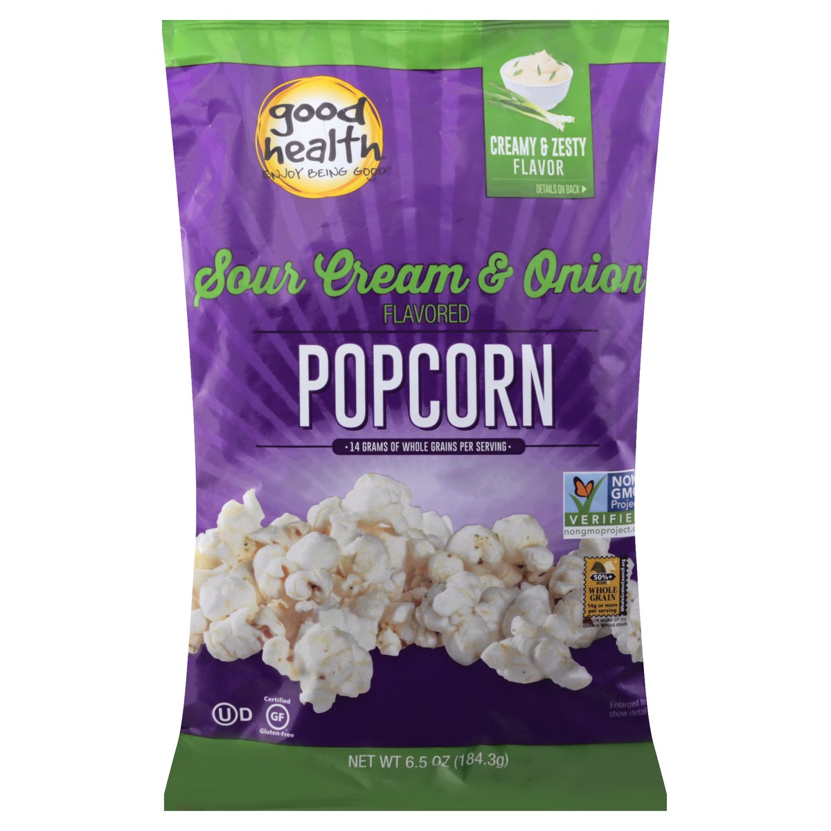 slide 1 of 10, Good Health Sour Cream & Onion Flavored Popcorn 6.5 oz, 6.5 oz