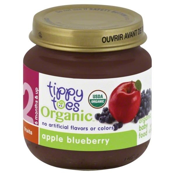 slide 1 of 1, Tippy Toes Organic Stage 2 Apple Blueberry Baby Food, 4 oz