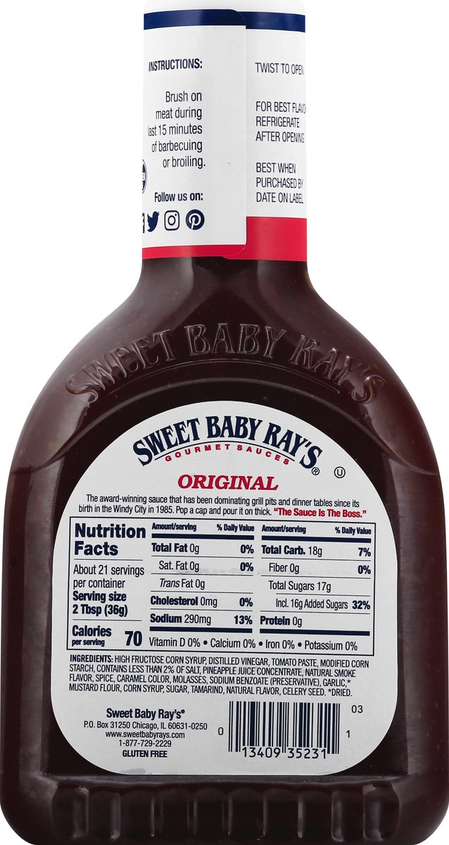 slide 4 of 13, Sweet Baby Ray's Barbecue Sauce 28 oz, 28 oz