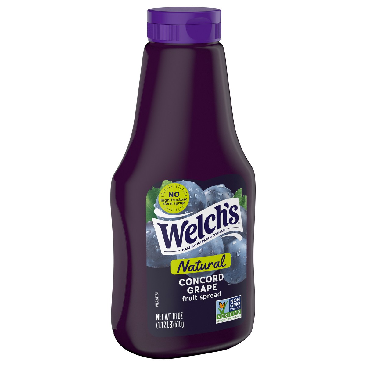 slide 3 of 5, Welch's Natural Concord Grape Spread, 18 oz Squeeze Bottle, 18 oz
