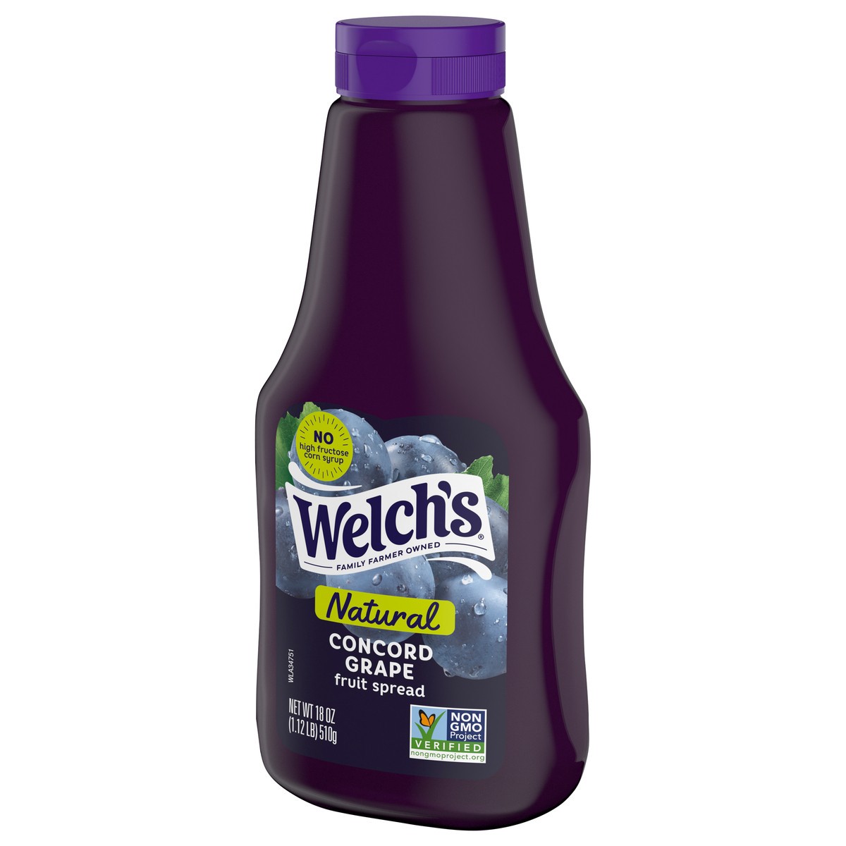 slide 2 of 5, Welch's Natural Concord Grape Spread, 18 oz Squeeze Bottle, 18 oz