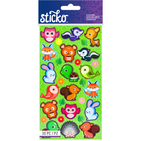 slide 1 of 1, Sticko Stickers Cutie Critters, 30 ct