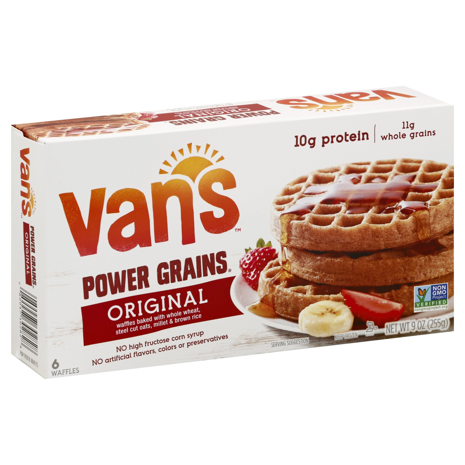 slide 1 of 1, Van's Frozen Waffle Protein Original 9oz, 6 ct