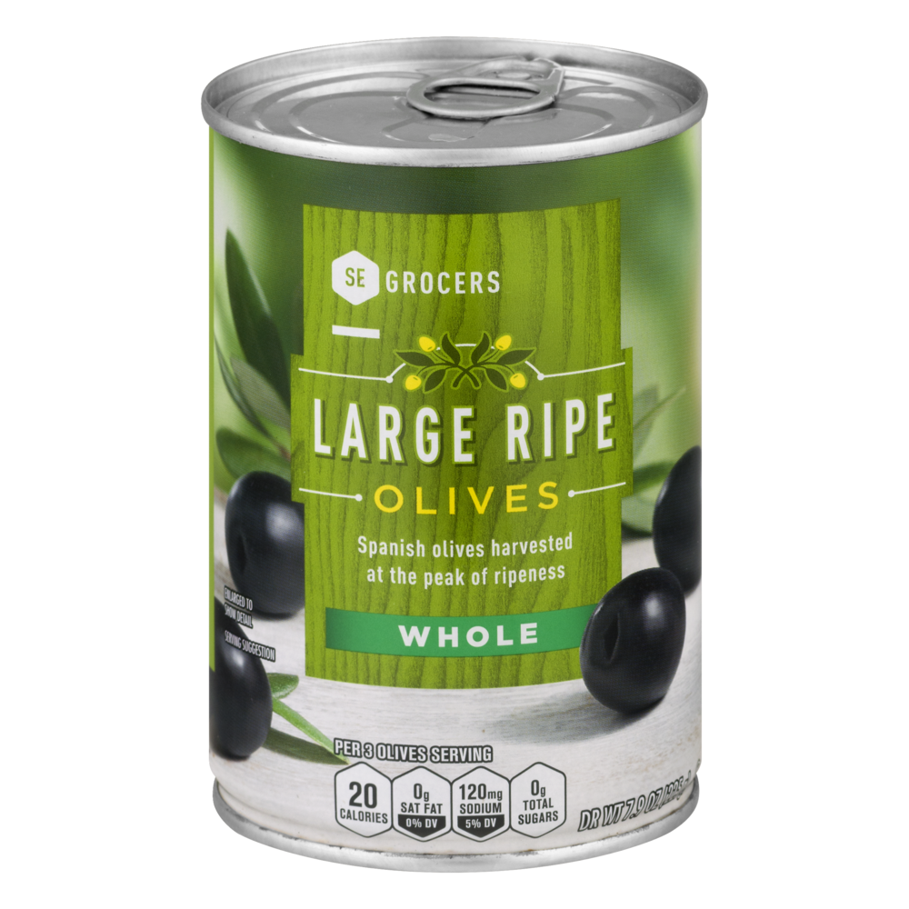 slide 1 of 1, SE Grocers Whole Ripe Olives, 7.9 oz