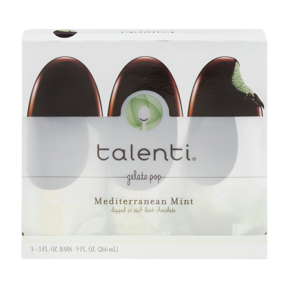 slide 1 of 1, Talenti Mediterranean Mint Pops Gelato, 9 oz