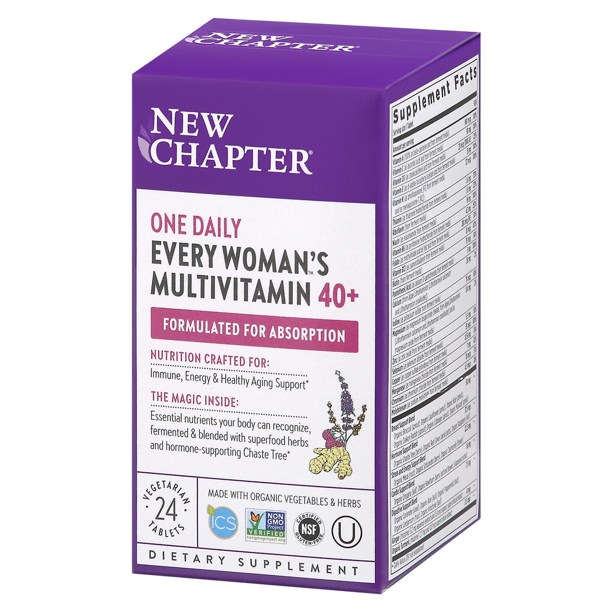 slide 8 of 9, New Chapter Every Woman's One Daily 40+ Multivitamin, 24 ct