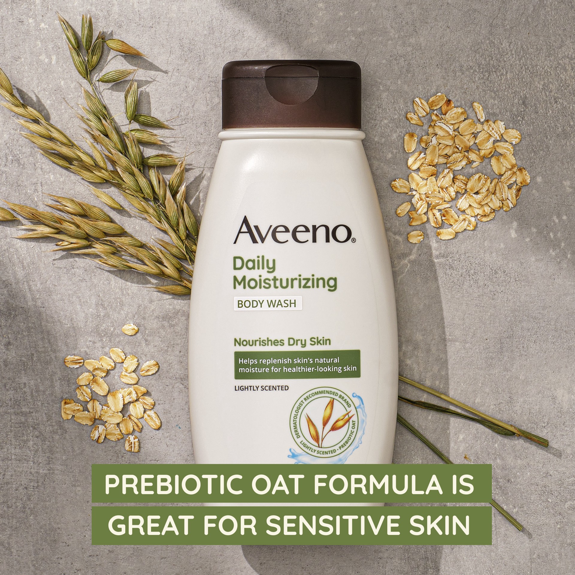 slide 2 of 9, Aveeno Daily Moisturizing Prebiotic Oat Body Wash, 2 x 18 Fl. Oz, 2 ct