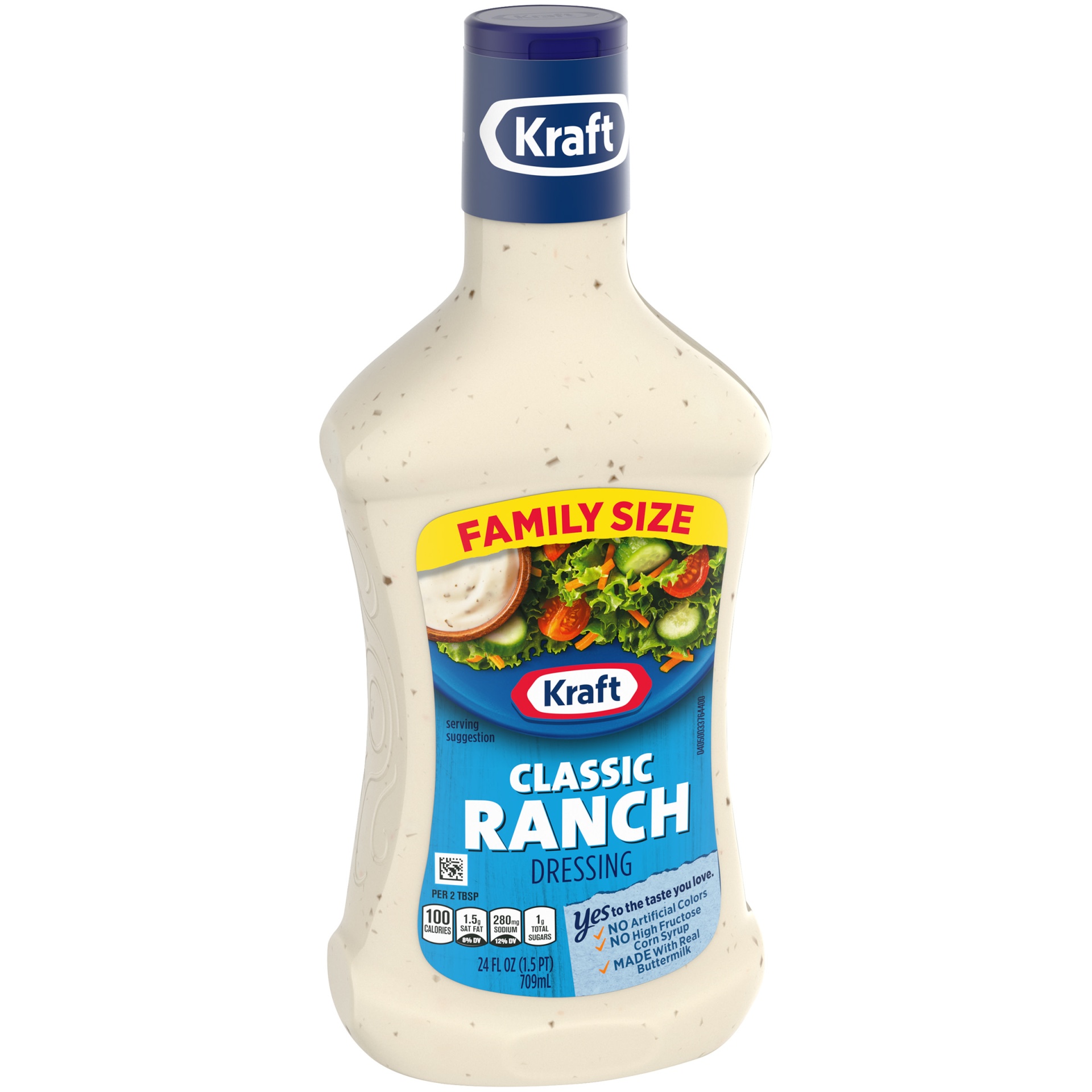 slide 4 of 7, Kraft Classic Ranch Salad Dressing Family Size Bottle, 24 fl oz