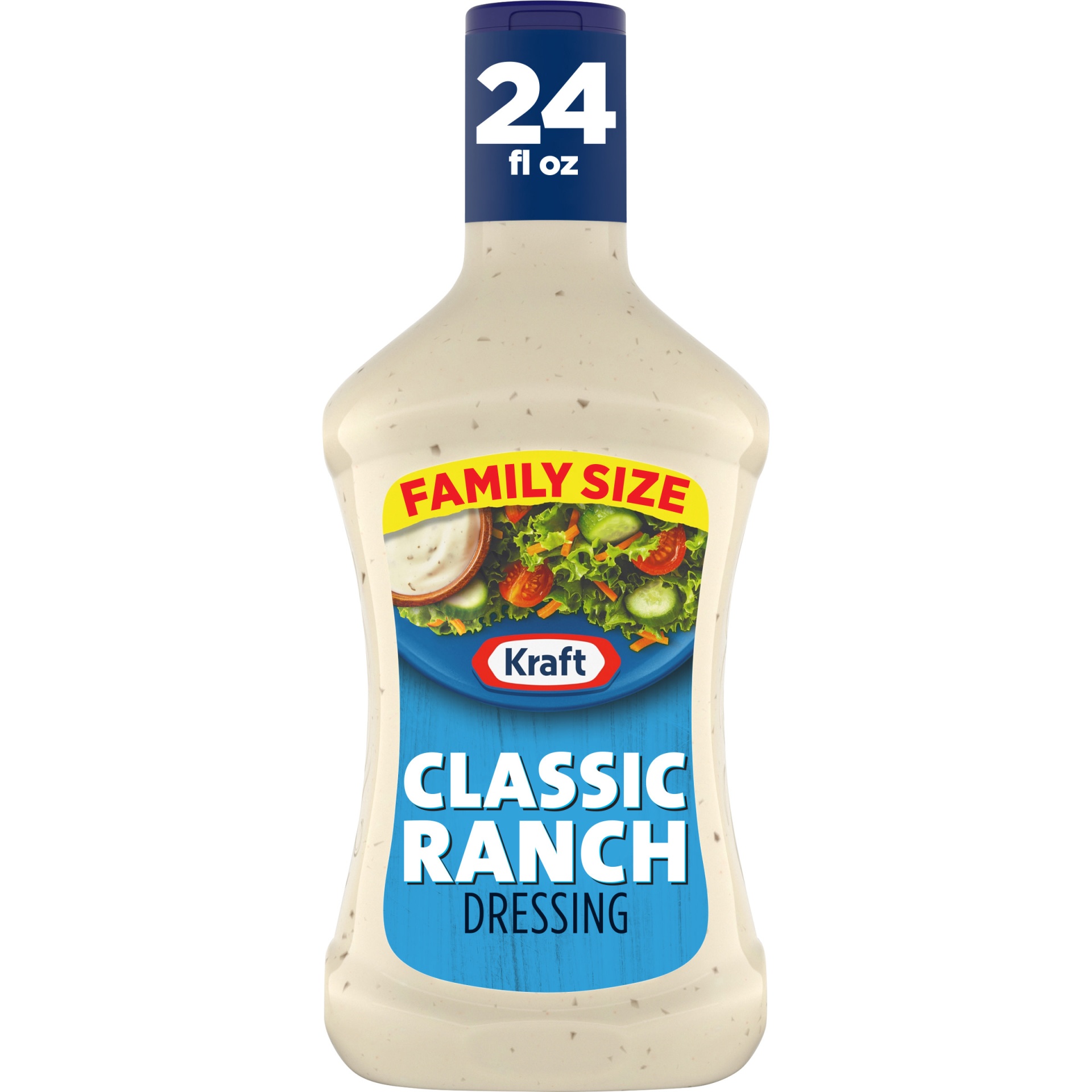 slide 1 of 7, Kraft Classic Ranch Salad Dressing Family Size Bottle, 24 fl oz