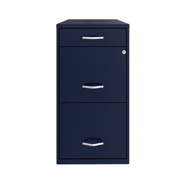 slide 1 of 3, Realspace Soho Organizer 18"D Vertical 3-Drawer File Cabinet, 30% Recycled, Navy, 1 ct