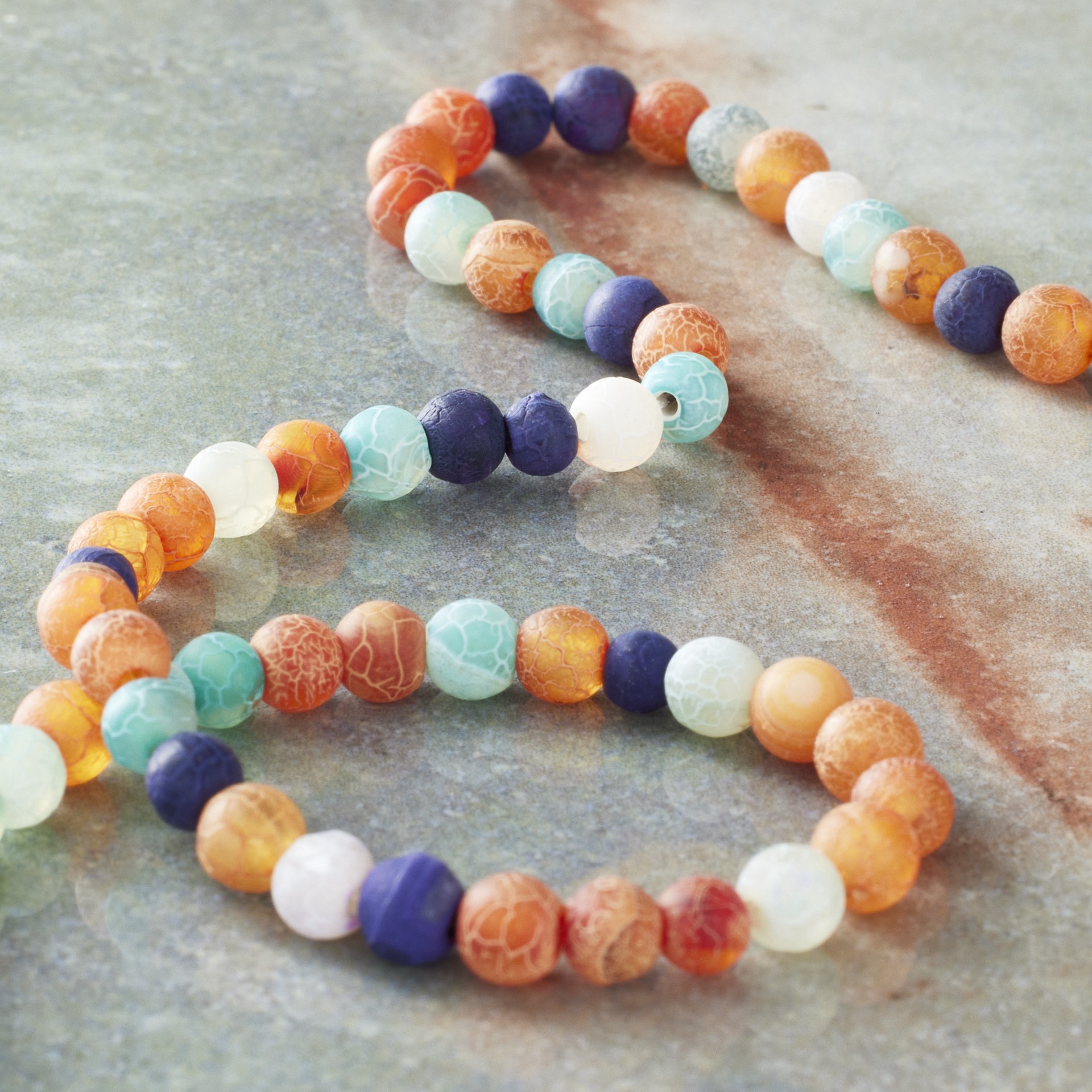 slide 2 of 3, Crackle Agate Round Beads, 4mm By Bead Landing, 4 mm