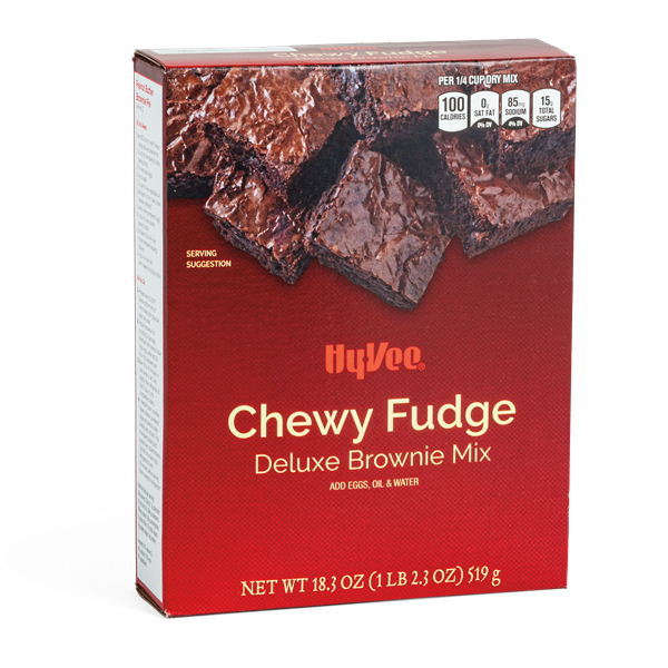 slide 1 of 1, Hy-vee Chewy Fudge Deluxe Premium Brownie Mix, 18.3 oz
