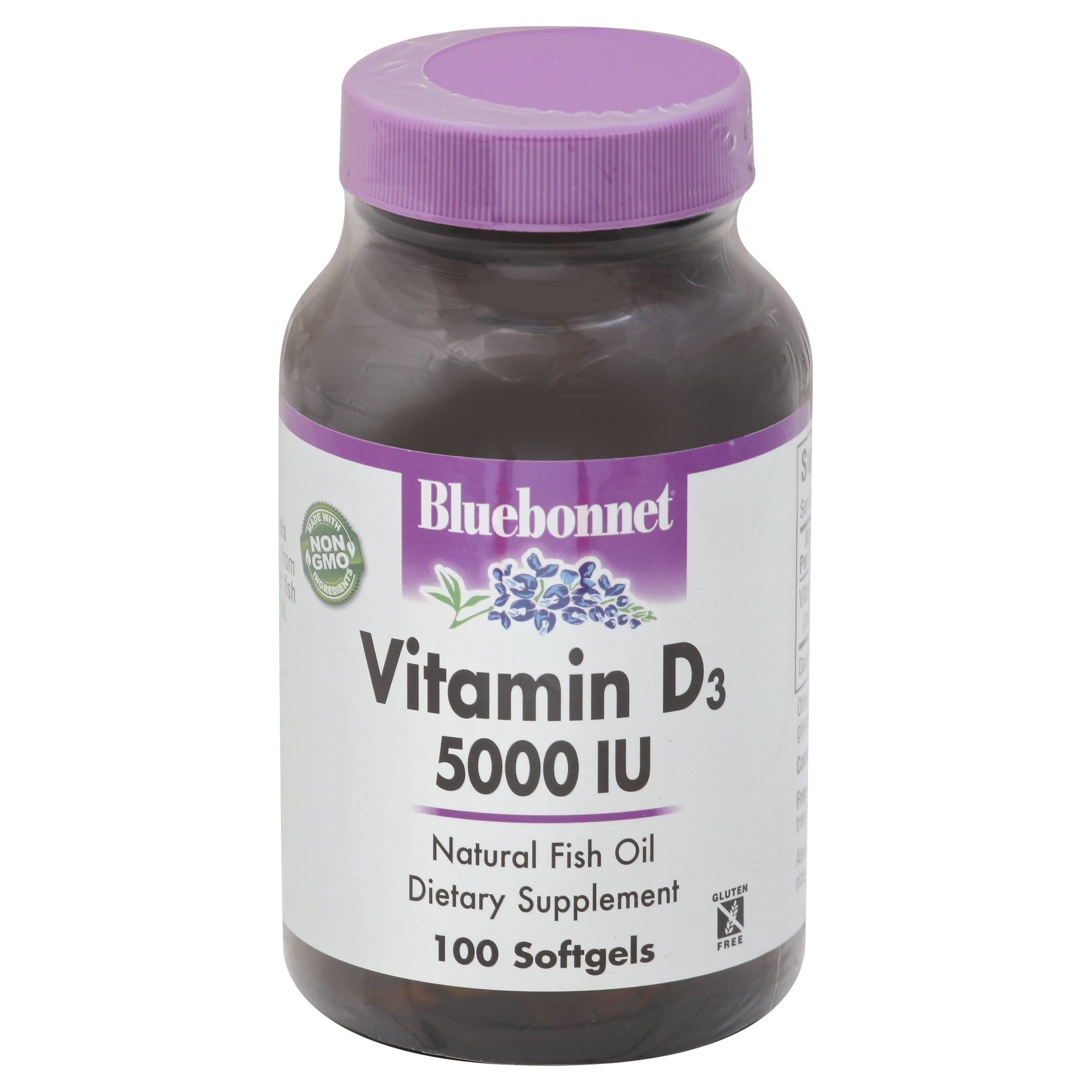 slide 1 of 1, Bluebonnet Nutrition Vitamin D3 5000 IU Softgels, 100 ct; 5000 IU 