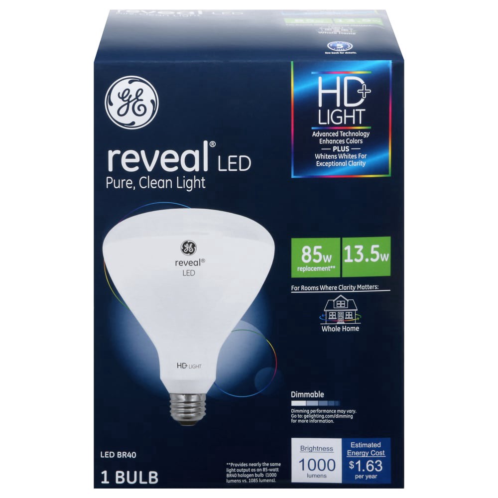 slide 1 of 1, GE Reveal 13.5 Watts HD+ Light LED Light Bulbs 1 ea, 1 ct