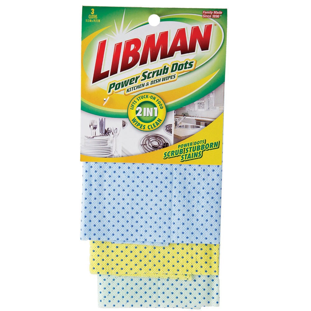 slide 1 of 2, Libman Power Scrub Dots Kitchen & Dish Wipes, 3 ct