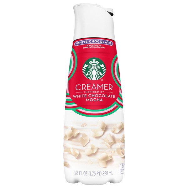 slide 1 of 7, Starbucks White Chocolate Flavored Coffee Creamer, Inspired by White Chocolate Mocha, 28 fl oz