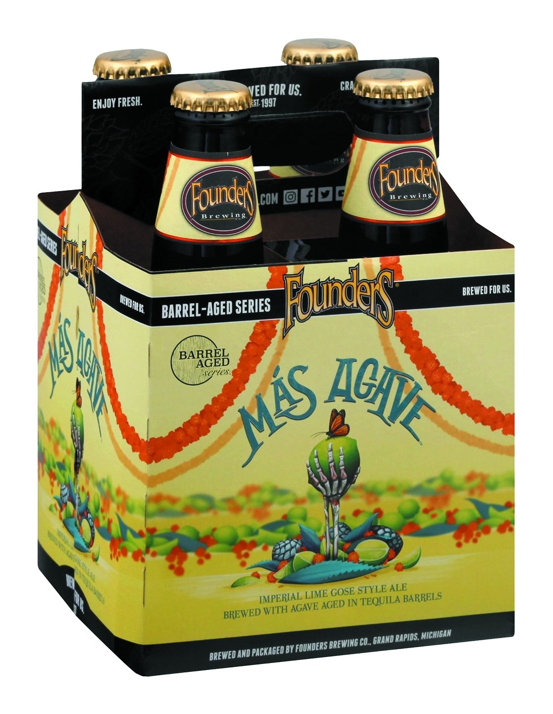 slide 1 of 1, Founders Brewing Co. Mas Agave 4 Pack Cans, 12 oz