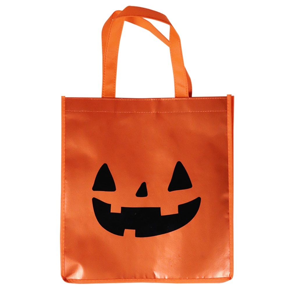 slide 1 of 1, Holiday Home Reflective Jack O Lantern Bag - Orange, 1 ct