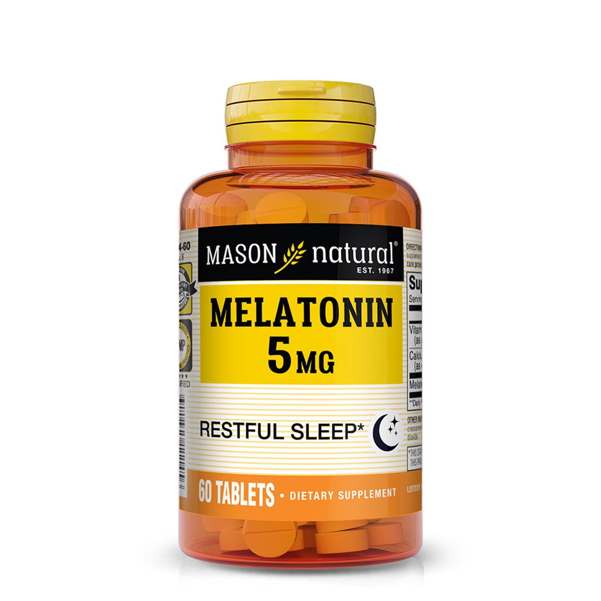 slide 3 of 4, Mason Natural Melatonin 5 mg, 60 ct