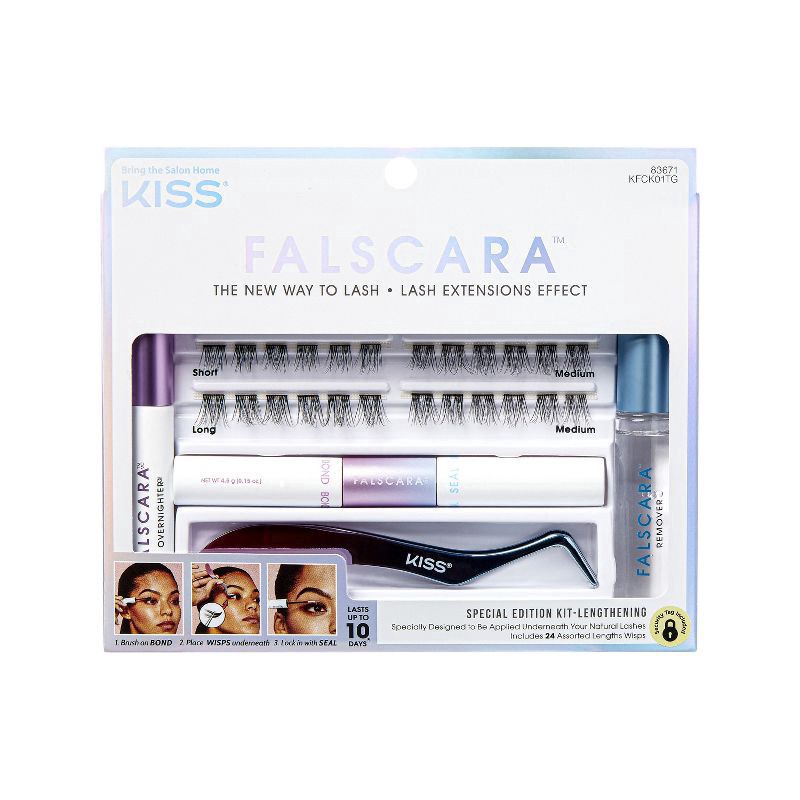 slide 1 of 13, Kiss Nails Products Falscara Complete DIY Eyelash Extension Kit - 24ct, 24 ct