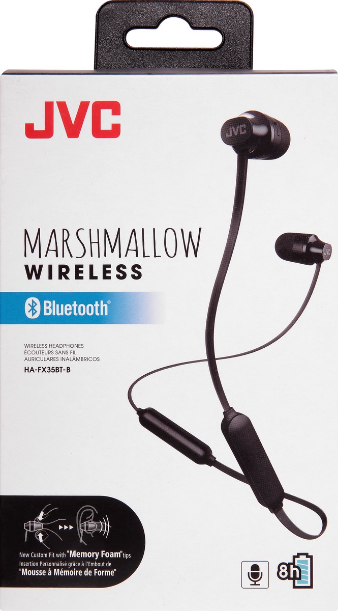 slide 2 of 10, JVC Bluetooth Marshmallow Black Wireless Headphones 1 ea, 1 ea