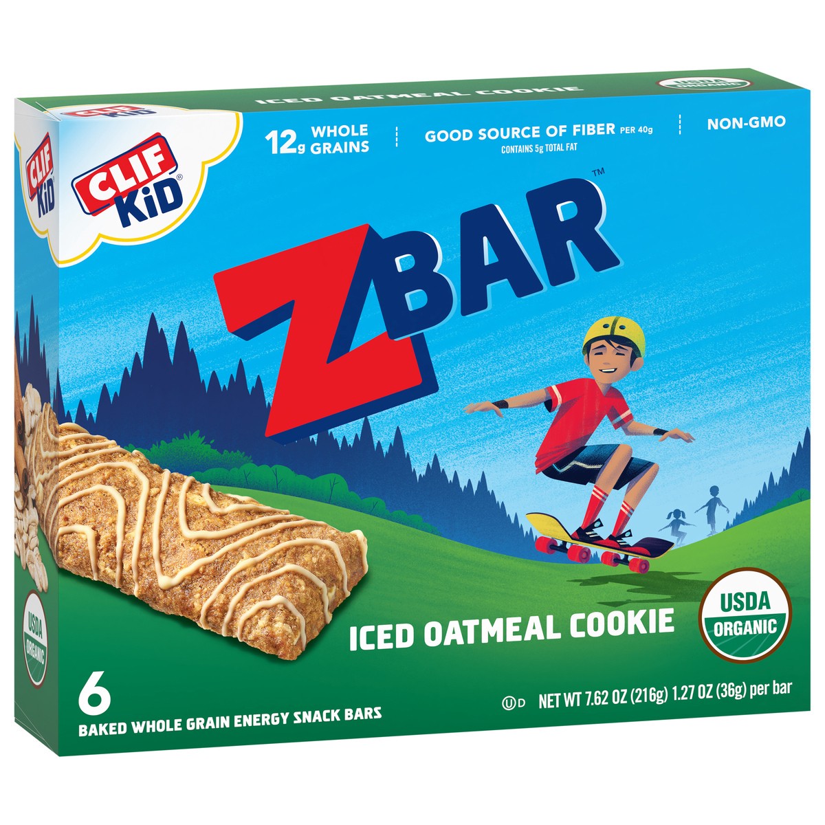 slide 2 of 9, CLIF Kid ZBAR Organic Iced Oatmeal Cookie Snack Bars - 6ct, 7.62 oz