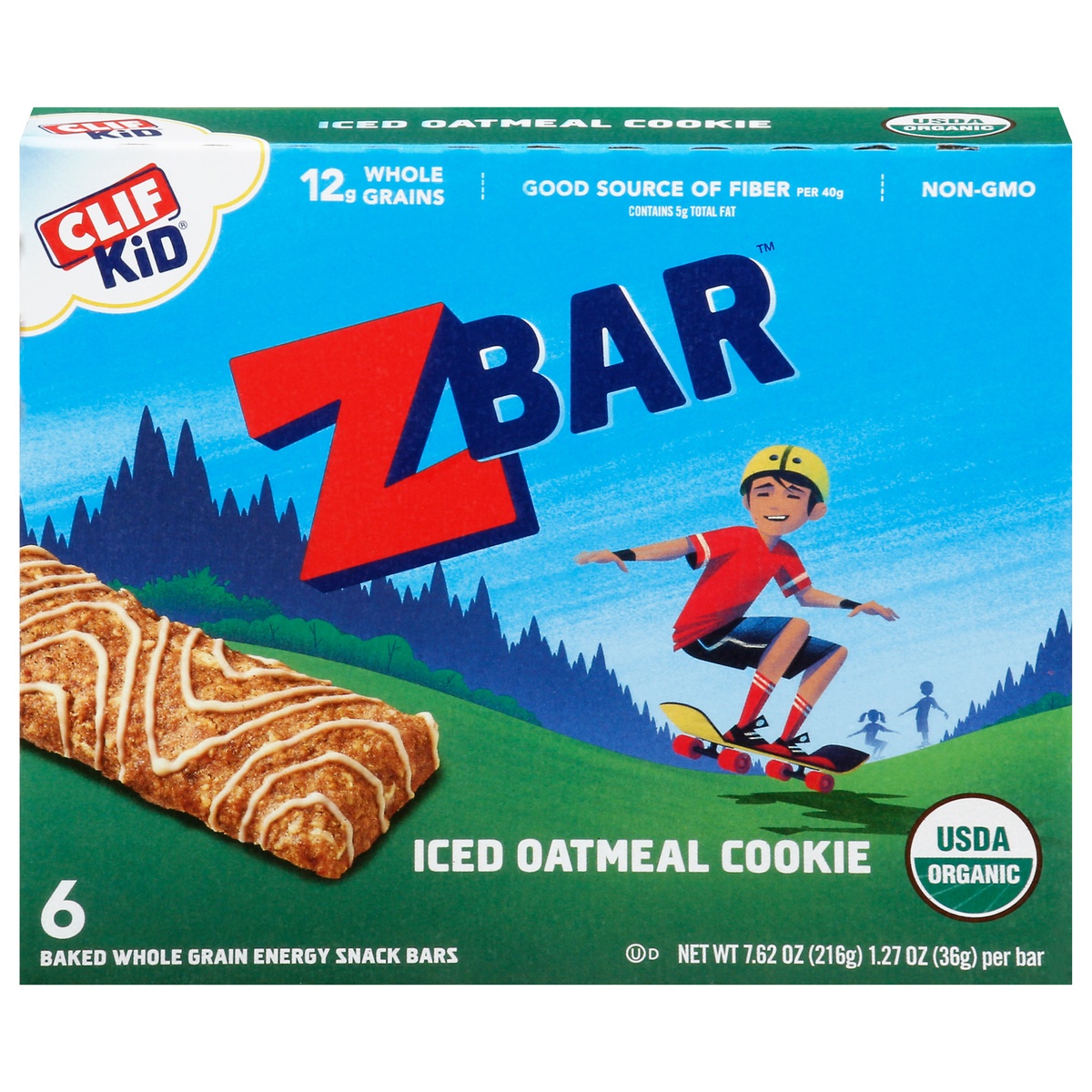 slide 1 of 9, CLIF Kid ZBAR Iced Oatmeal Cookie, 6 ct; 1.27 oz